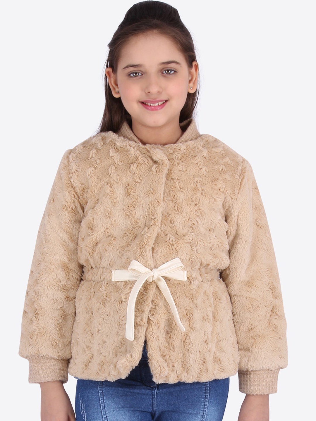 CUTECUMBER Girls Brown Printed Tailored Jacket