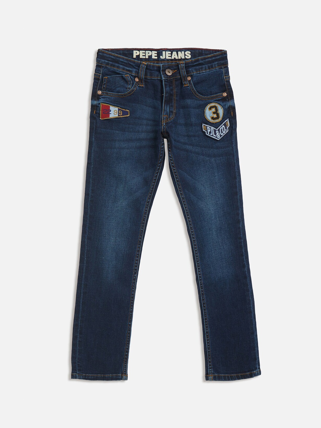 Pepe Jeans Boys Blue Slim Fit Mid-Rise Clean Look Jeans