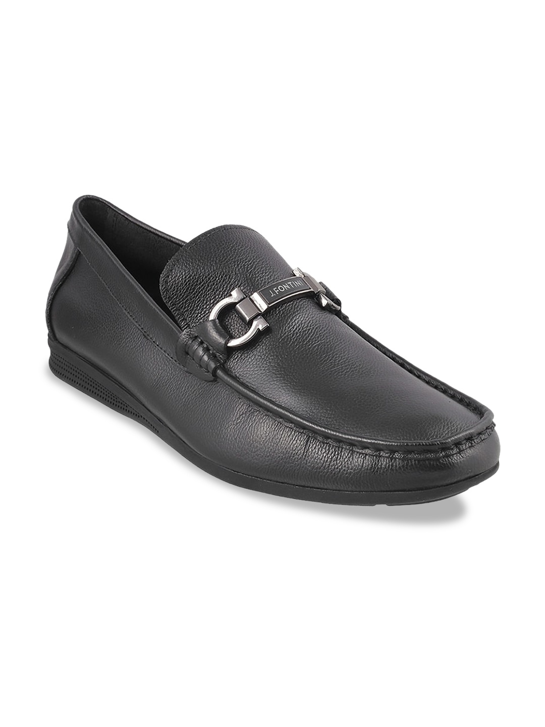 J.FONTINI Men Black Loafers