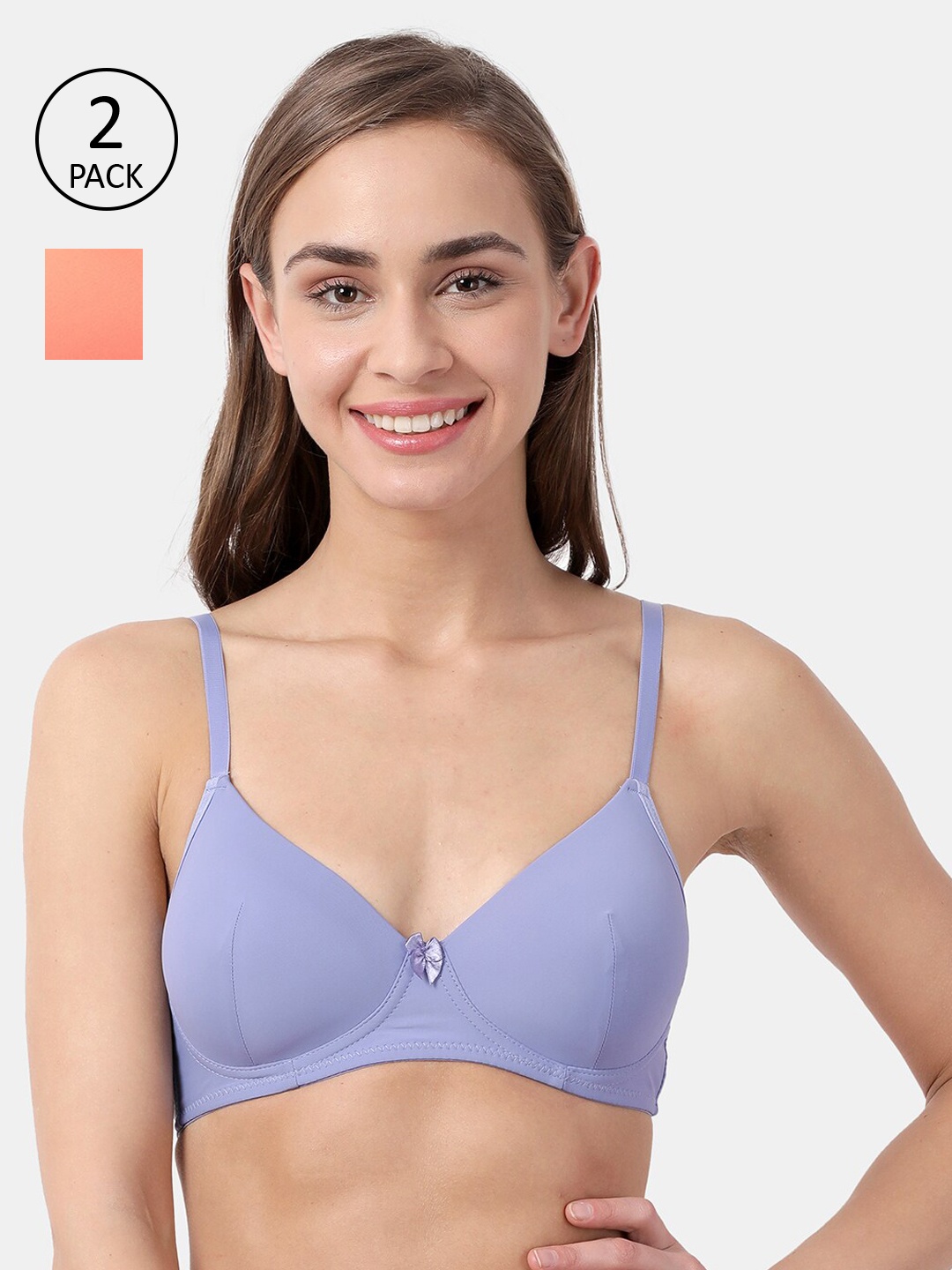 Susie Pack Of 2 Lavender & Peach Solid Lightly-Padded Non-Wired Everyday Bra shy-com-73
Susie Pack Of 2 Lavender & Peach Solid Lightly-Padded Non-Wired Everyday Bra shy-com-73