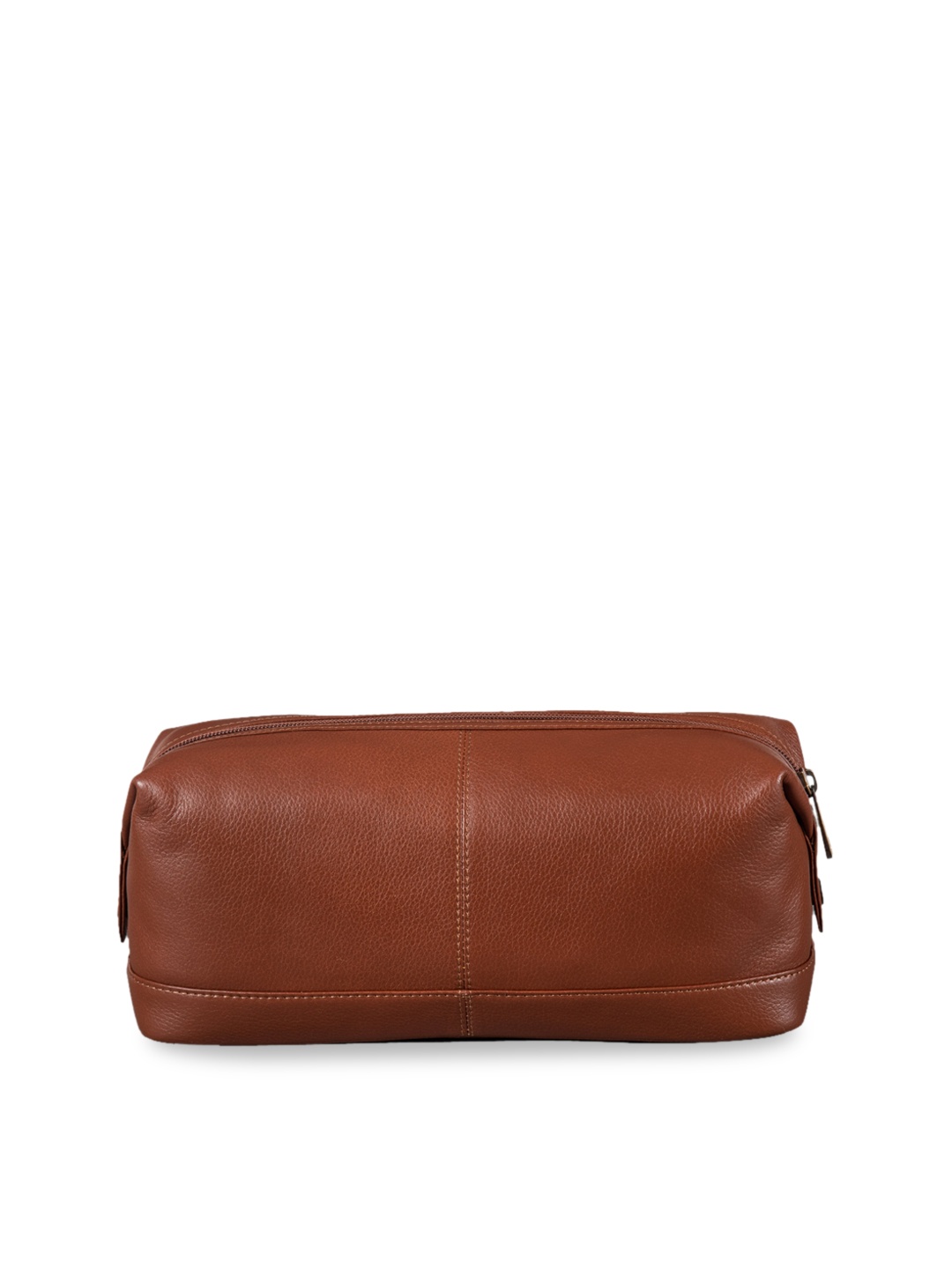 MAI SOLI Unisex Brown Solid Travel Leather Toiletry Bag