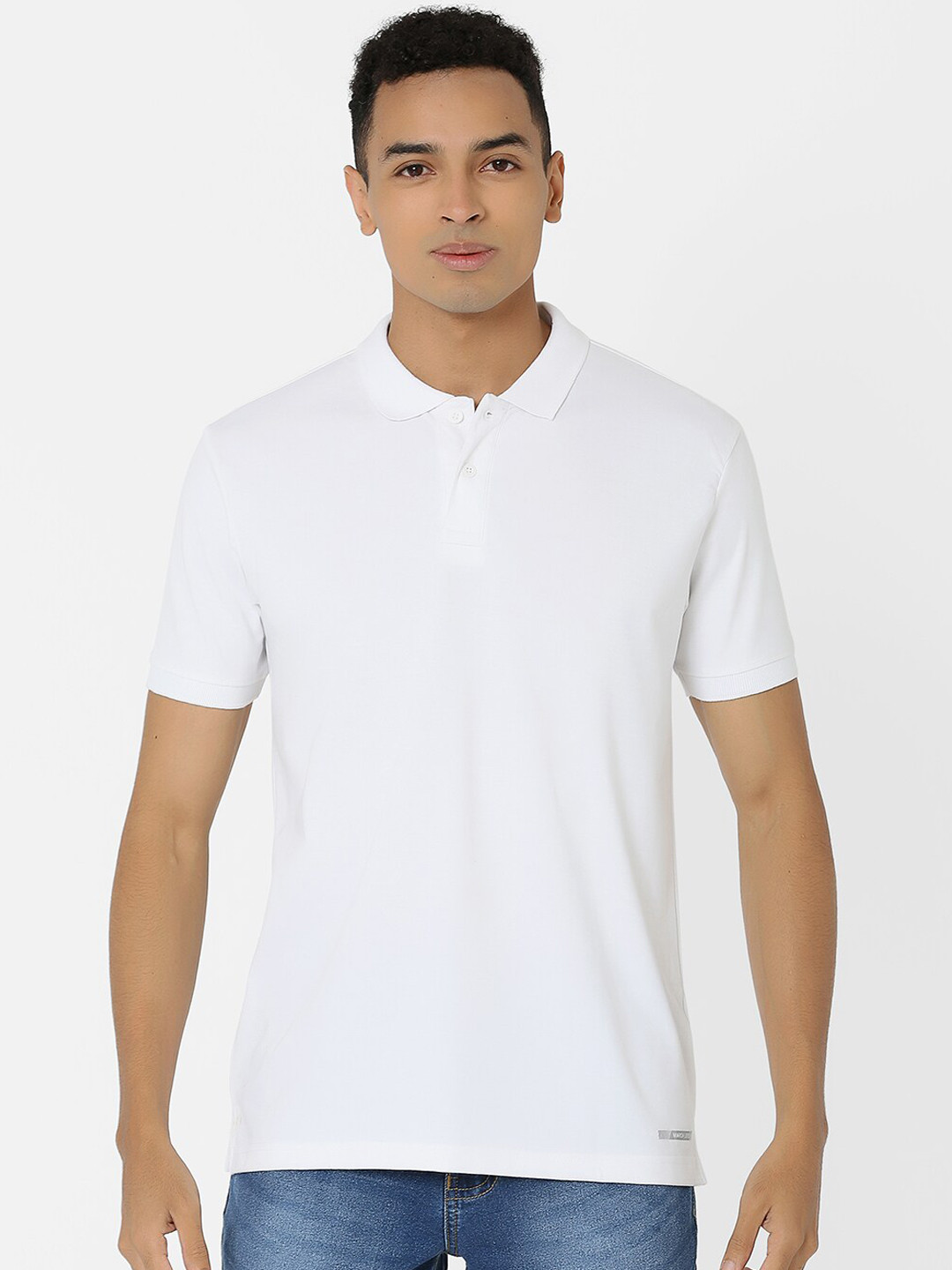 MARCA Disati Men White Solid Polo Collar T-shirt 
MARCA Disati Men White Solid Polo Collar T-shirt