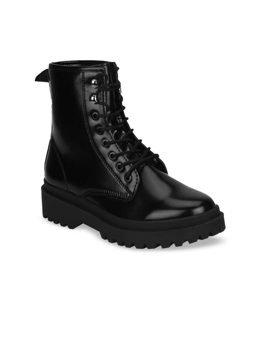 Truffle Collection Women Black Solid Heeled Boots