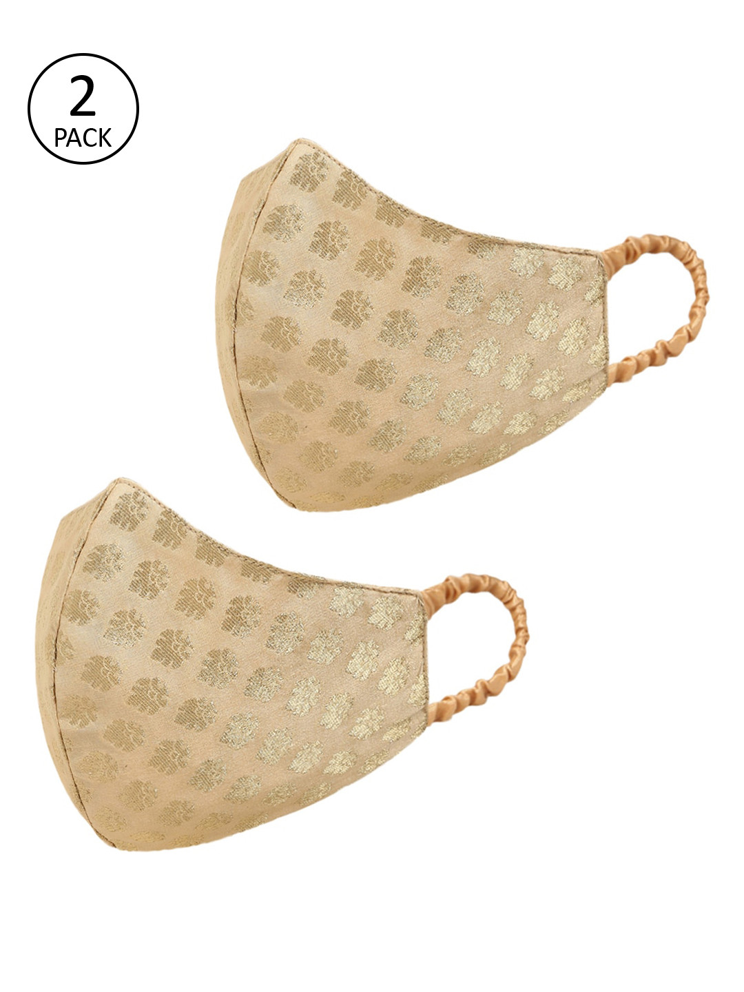 Tossido Women Pack of 2 Gold-Colored 3-Ply Pure Chanderi Banarasi Premium Wedding Masks
Tossido Women Pack of 2 Gold-Colored 3-Ply Pure Chanderi Banarasi Premium Wedding Masks