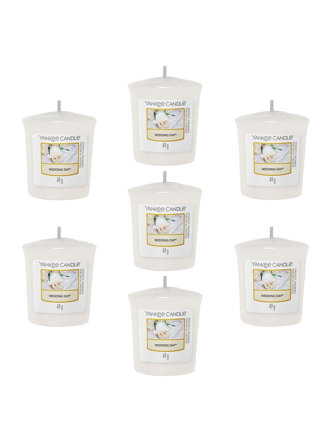 YANKEE CANDLE Pack of 7 White Classic Large Jar Wedding Day Scented Candles