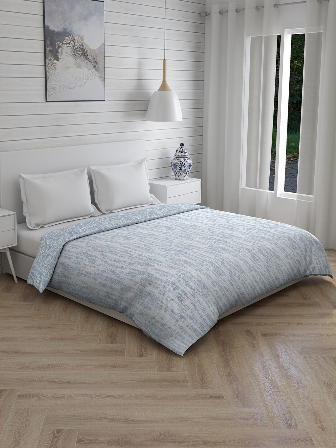 Layers Blue & Grey Self-Design Double Comforter with Double King Bedsheet and 2 Pillow Covers
Layers Blue & Grey Self-Design Double Comforter with Double King Bedsheet and 2 Pillow Covers