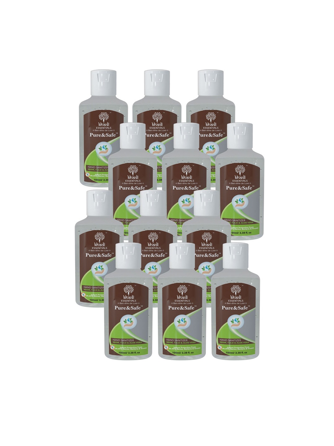 Khadi Essentials 70%+ Ethyl Alcohol Pocket Sanitizer for Hands 100ml Pack of 12 Non Drying, White
Khadi Essentials 70%+ Ethyl Alcohol Pocket Sanitizer for Hands 100ml Pack of 12 Non Drying, White
