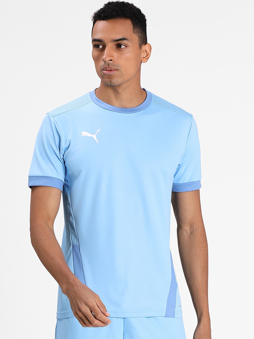 Puma Men Blue Solid Round Neck T-shirt