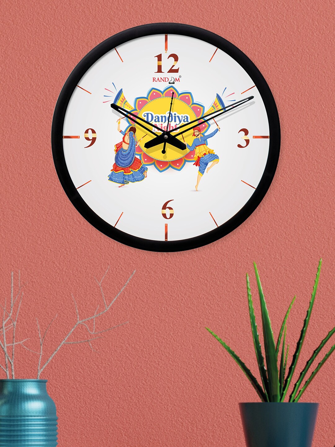 RANDOM Blue Dial Round Printed 30 cm Analogue Wall Clock