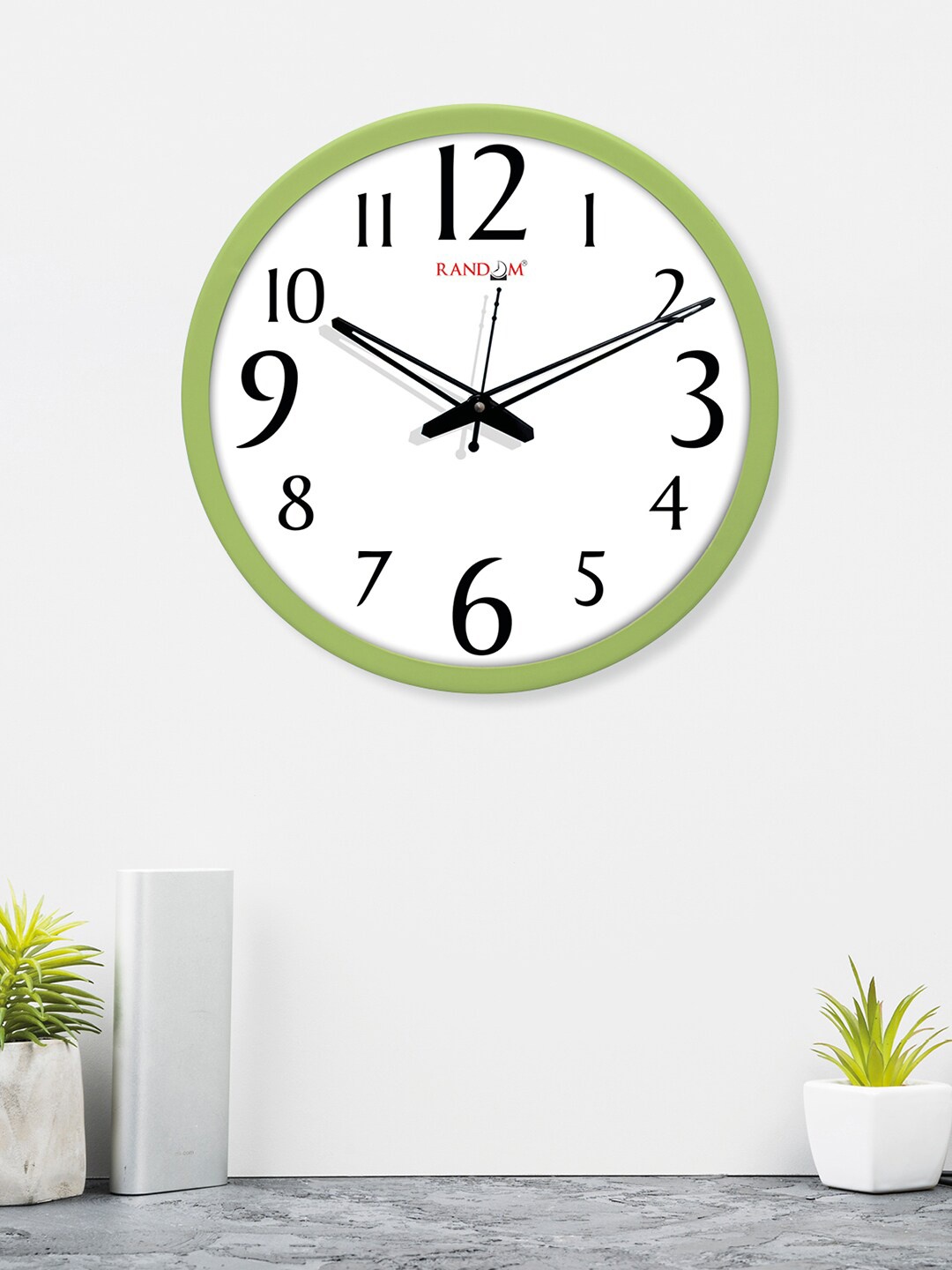 RANDOM Green & Black Printed Round Analogue Wall Clock