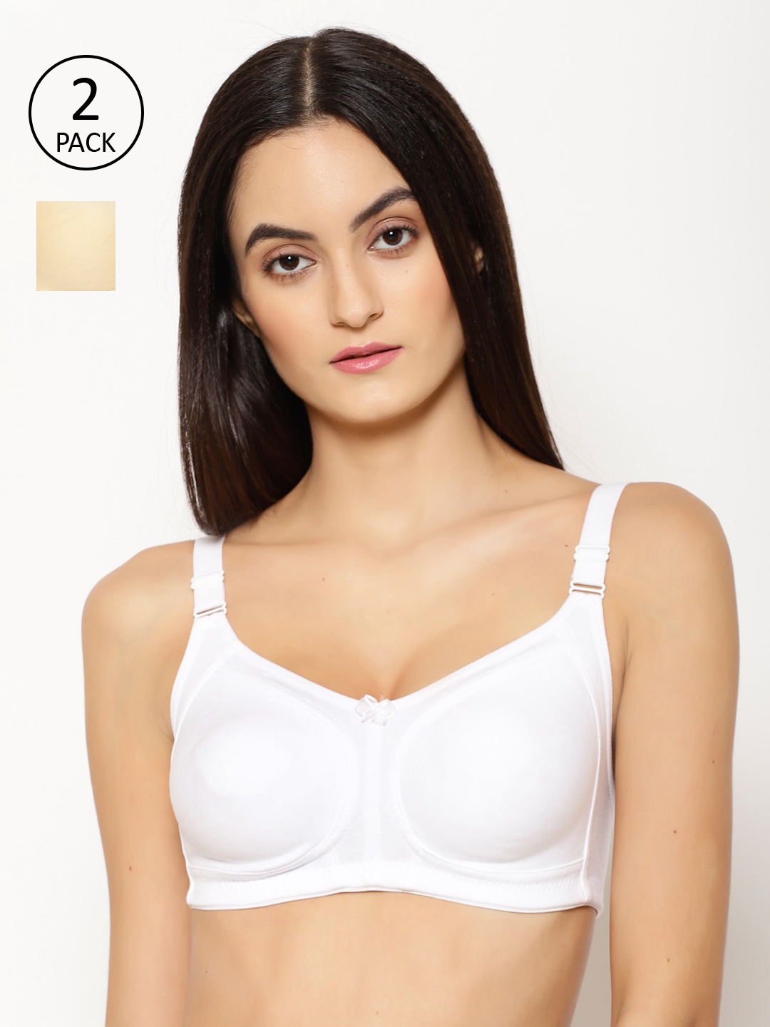 Floret Pack of 2 Non Padded Non-Wired Cotton Full Coverage Everyday Bra With Moulded Cups, White
Floret Pack of 2 Non Padded Non-Wired Cotton Full Coverage Everyday Bra With Moulded Cups, White