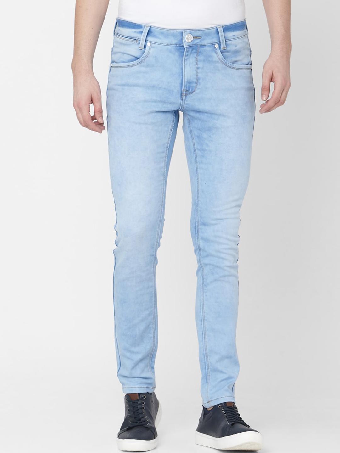 Mufti Men Blue Skinny Fit Mid-Rise Clean Look Jeans