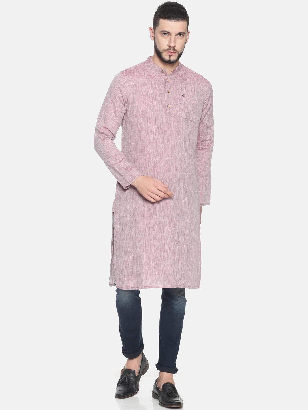 Ecentric Men Maroon & Off-White Woven Design Eco-Friendly Hemp Straight Sustainable Kurta
Ecentric Men Maroon & Off-White Woven Design Eco-Friendly Hemp Straight Sustainable Kurta