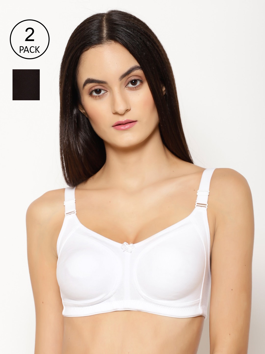 Floret Pack of 2 Non Padded Non-Wired Cotton Full Coverage Everyday Bra With Moulded Cups, White
Floret Pack of 2 Non Padded Non-Wired Cotton Full Coverage Everyday Bra With Moulded Cups, White