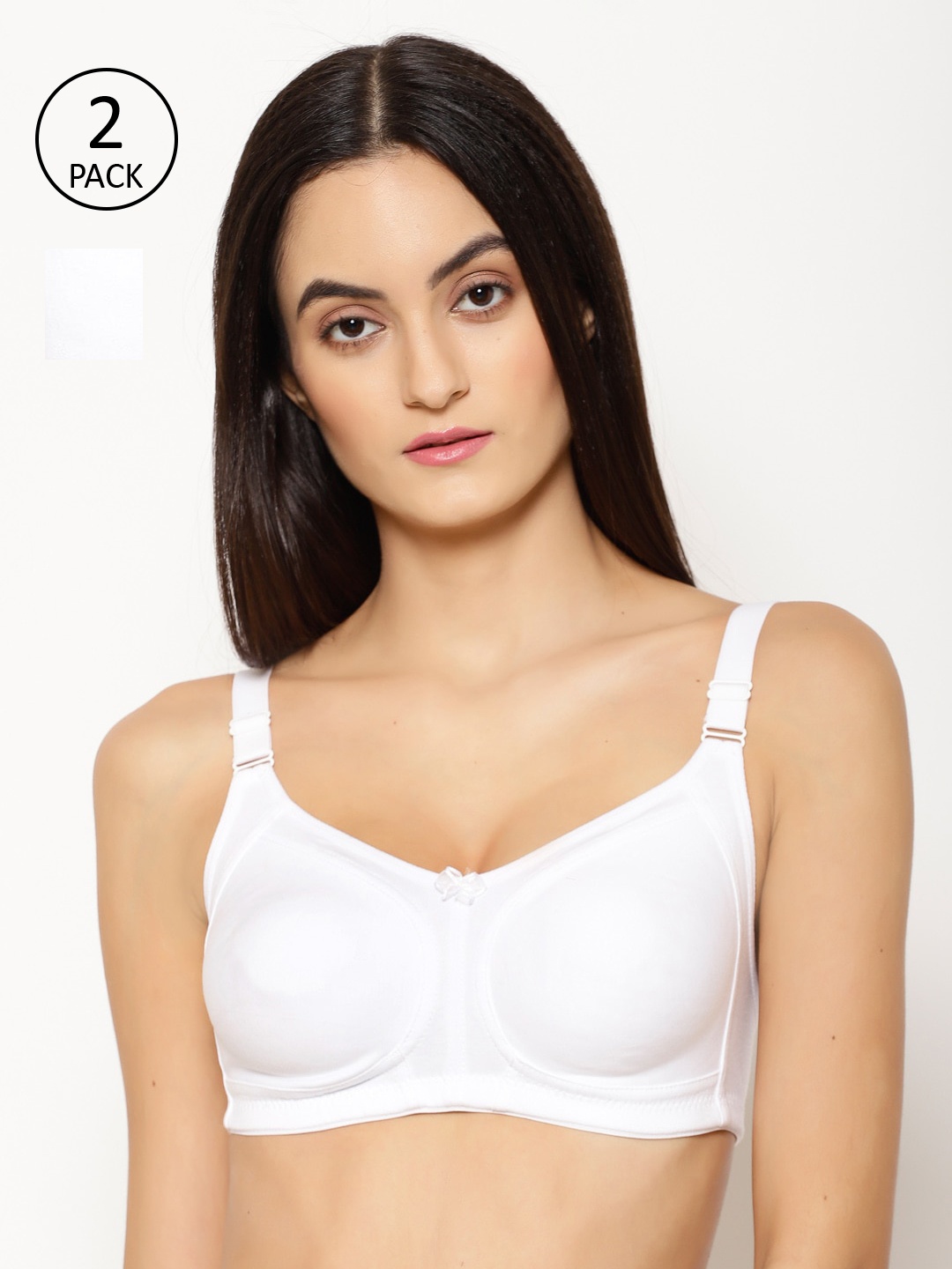 Floret Pack of 2 Non Padded Non-Wired Cotton Full Coverage Everyday Bra With Moulded Cups, White
Floret Pack of 2 Non Padded Non-Wired Cotton Full Coverage Everyday Bra With Moulded Cups, White