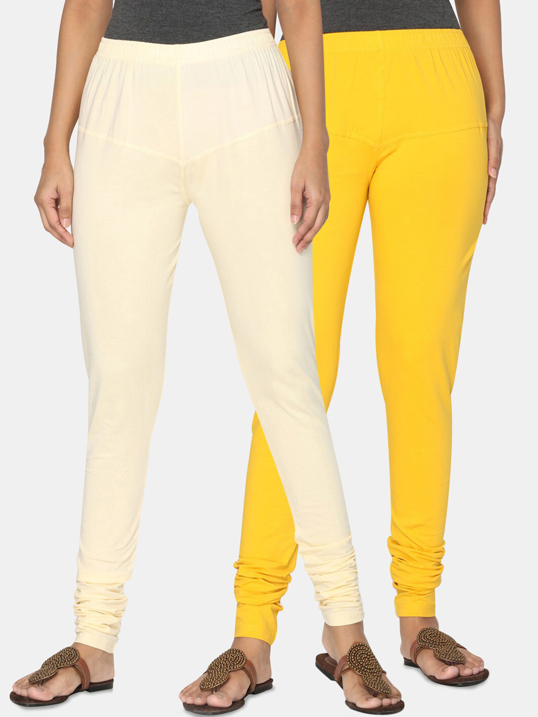 TSG Bliss Women Pack of 2 Solid Shrinkage Resistance Churidar Leggings, Cream
TSG Bliss Women Pack of 2 Solid Shrinkage Resistance Churidar Leggings, Cream