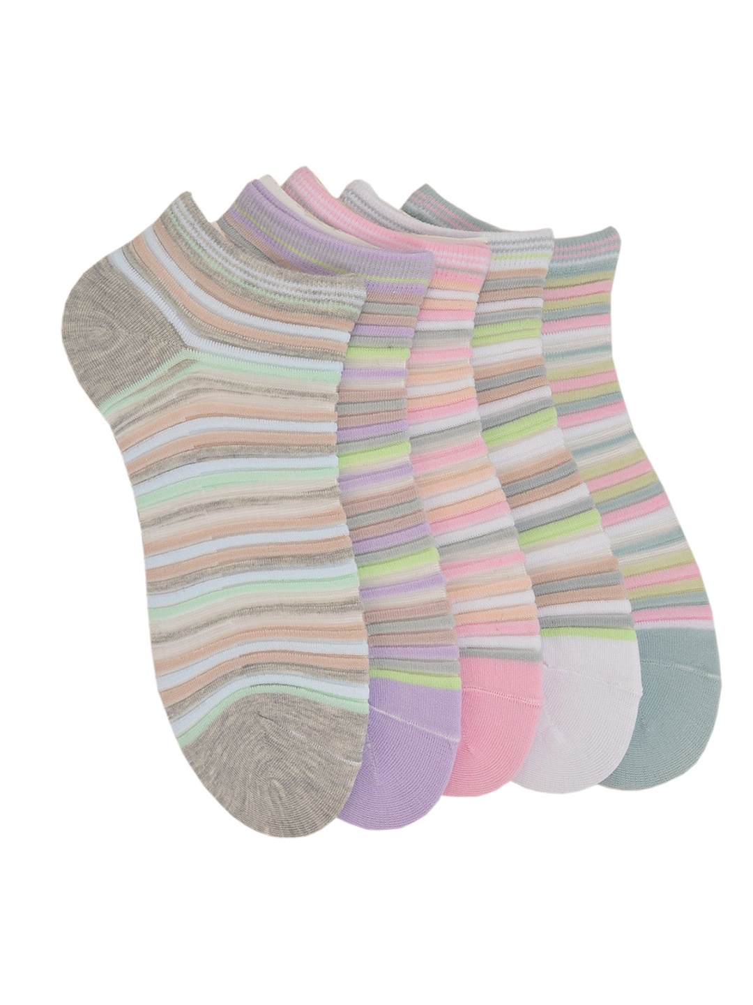 MARC Women Pack of 5 Assorted Ankle-Length Net Socks