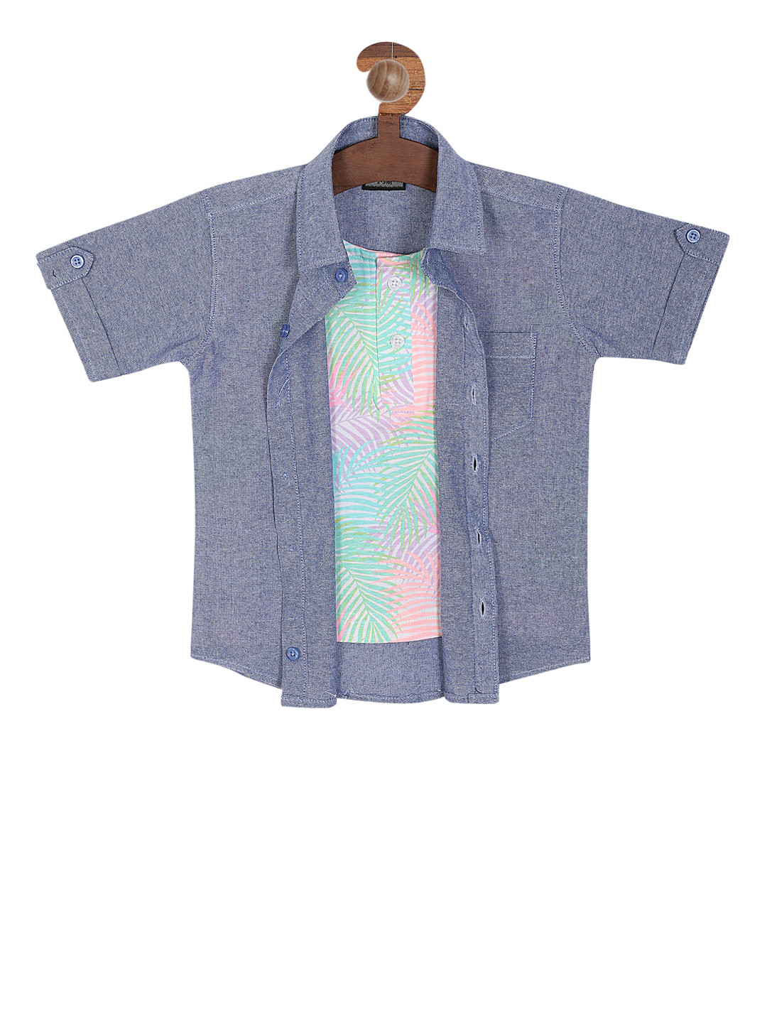 RIKIDOOS Boys Blue & Green Regular Fit Solid Casual Shirt
RIKIDOOS Boys Blue & Green Regular Fit Solid Casual Shirt