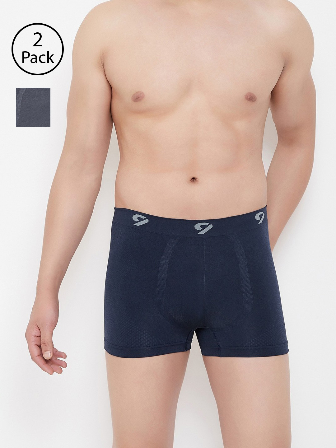 C9 AIRWEAR Men Pack of 2 Solid Seamless Trunks P601NAVY_P602CHRCL, Navy blue 
C9 AIRWEAR Men Pack of 2 Solid Seamless Trunks P601NAVY_P602CHRCL, Navy blue