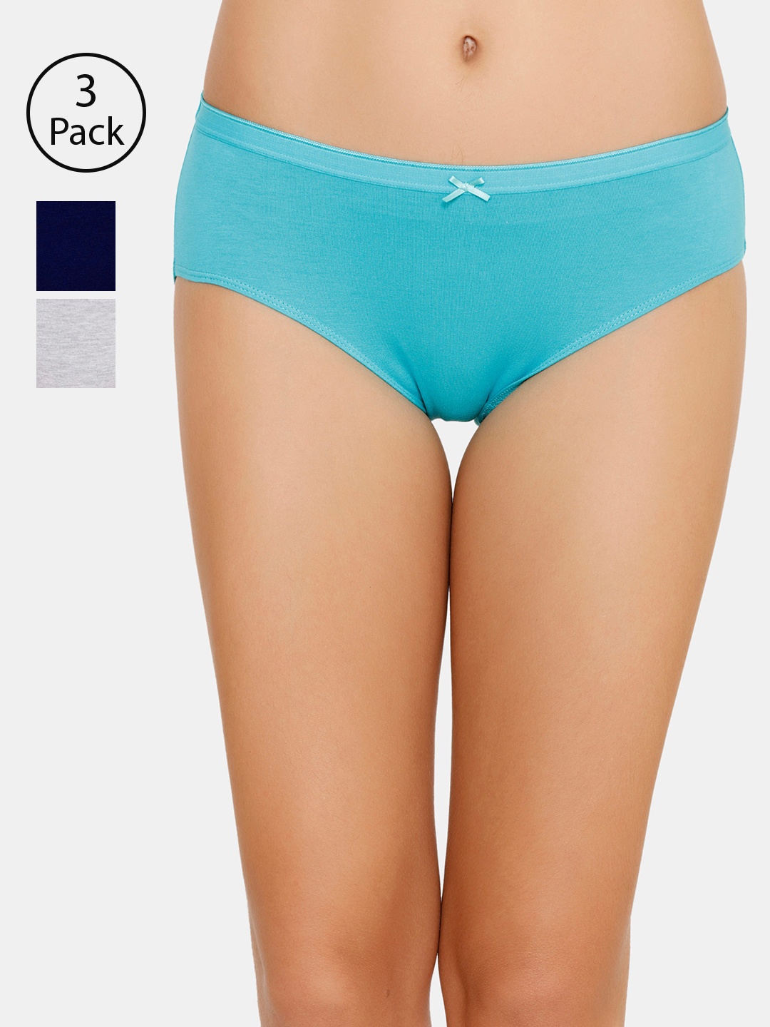Zivame Women Pack of 3 Assorted Hipster Briefs ZI2452FASHEBLUE