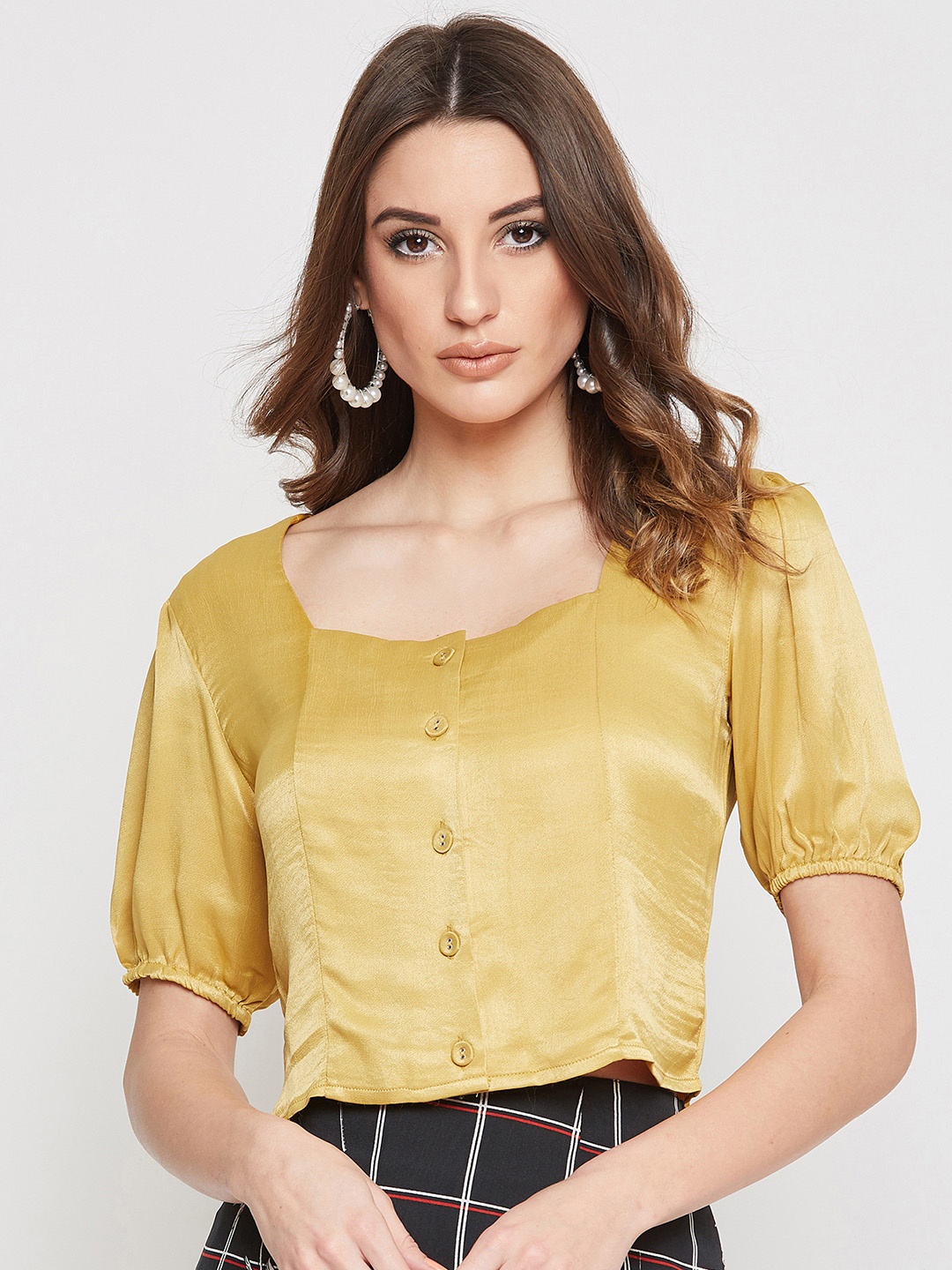 Marie Claire Women Yellow Solid Top