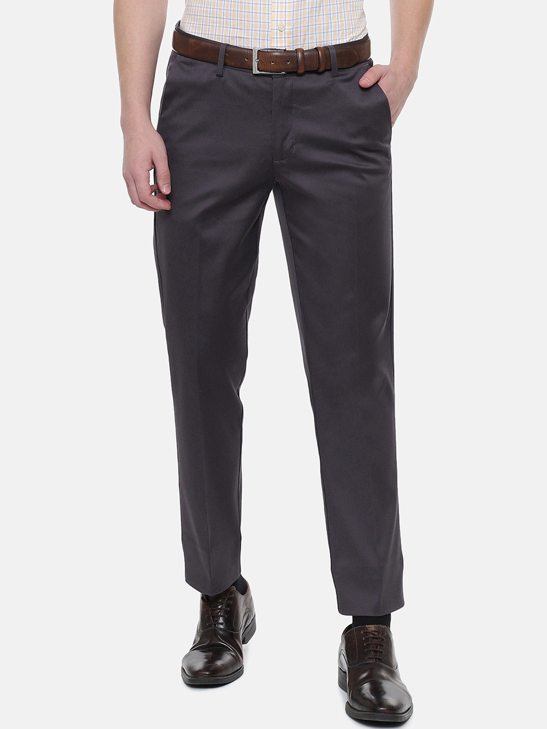 Louis Philippe Men Grey Slim Fit Solid Regular Trousers
Louis Philippe Men Grey Slim Fit Solid Regular Trousers
