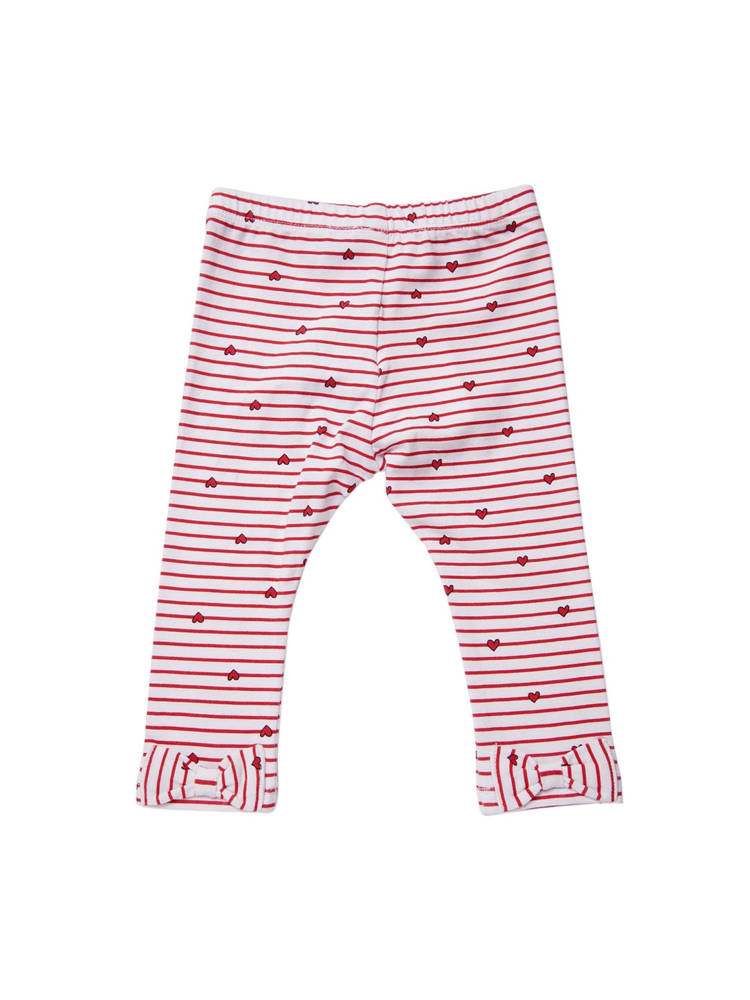 Chicco Girls Red & White Striped Ankle-Length Leggings