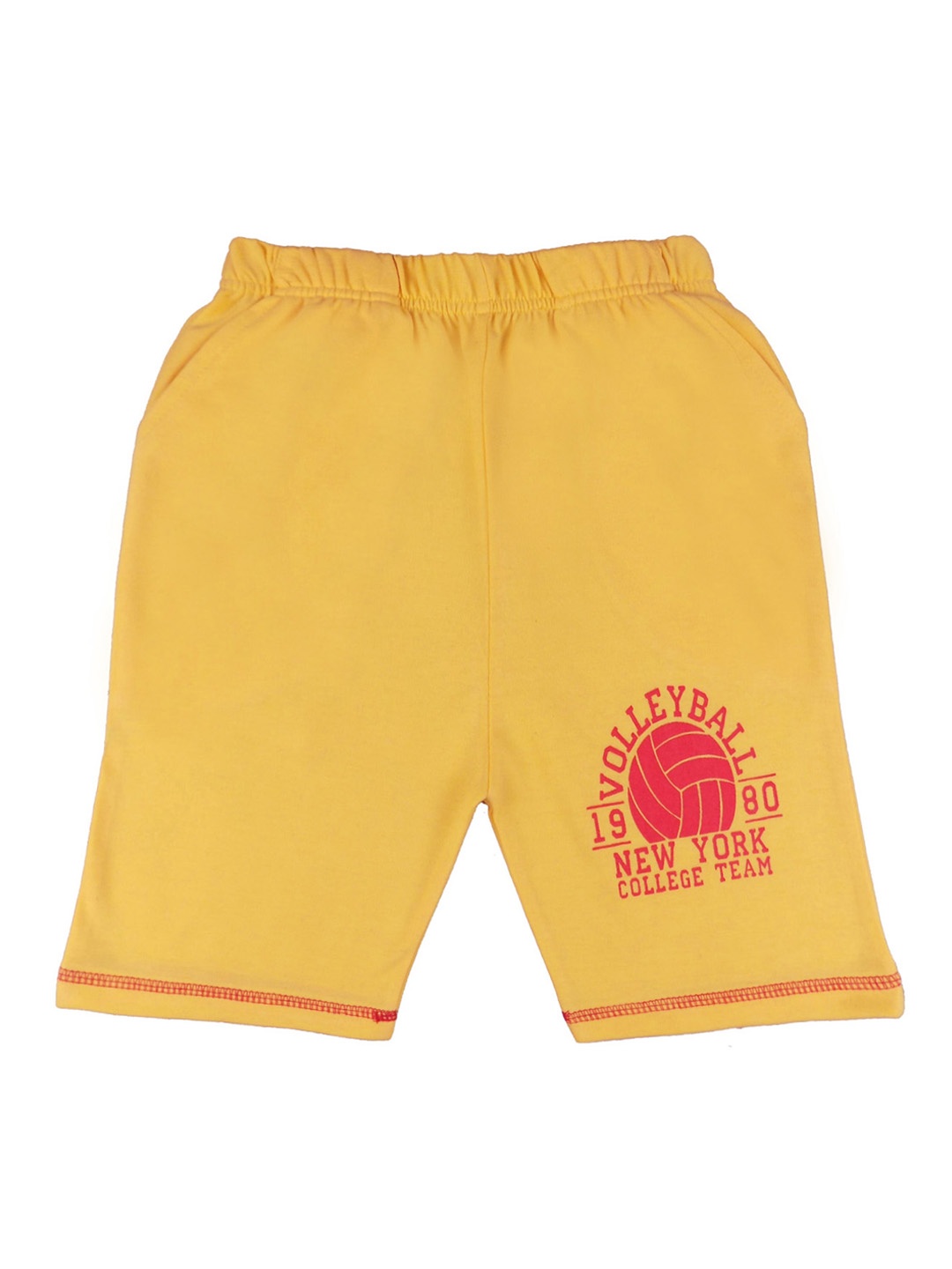 SWEET ANGEL Girls Yellow Printed Regular Fit Regular Shorts