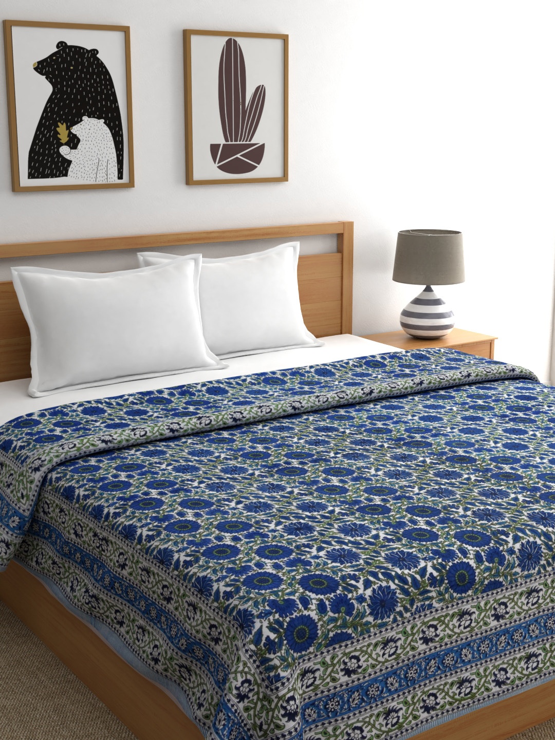 LIVING ROOTS Blue & Green Jaipuri Block Print AC Room 110 GSM Reversible Double Bed Dohar
LIVING ROOTS Blue & Green Jaipuri Block Print AC Room 110 GSM Reversible Double Bed Dohar