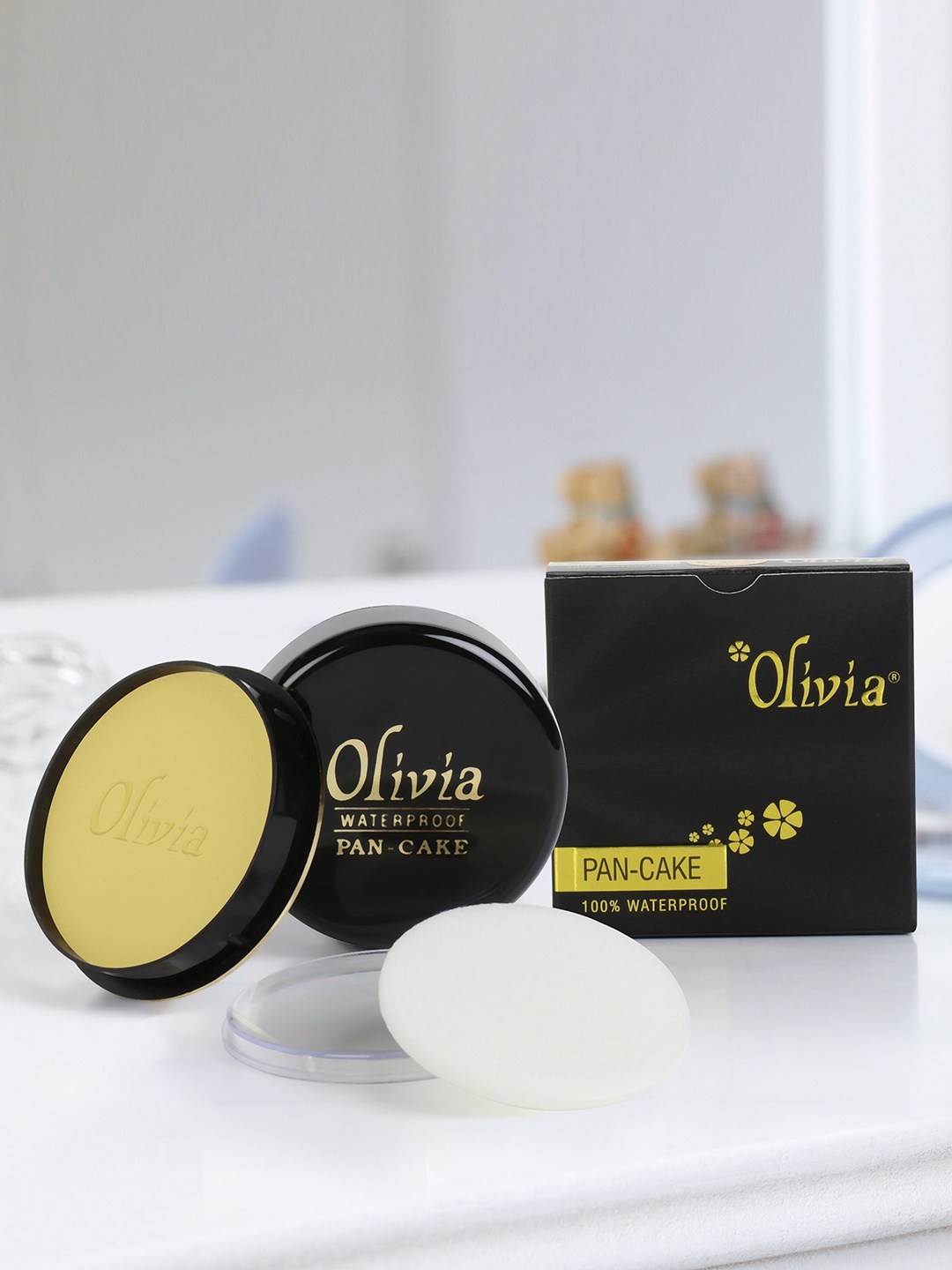 Olivia Pack of 3 100% Waterproof Pan Cake Golden Yellow Makeup Concealer 25g