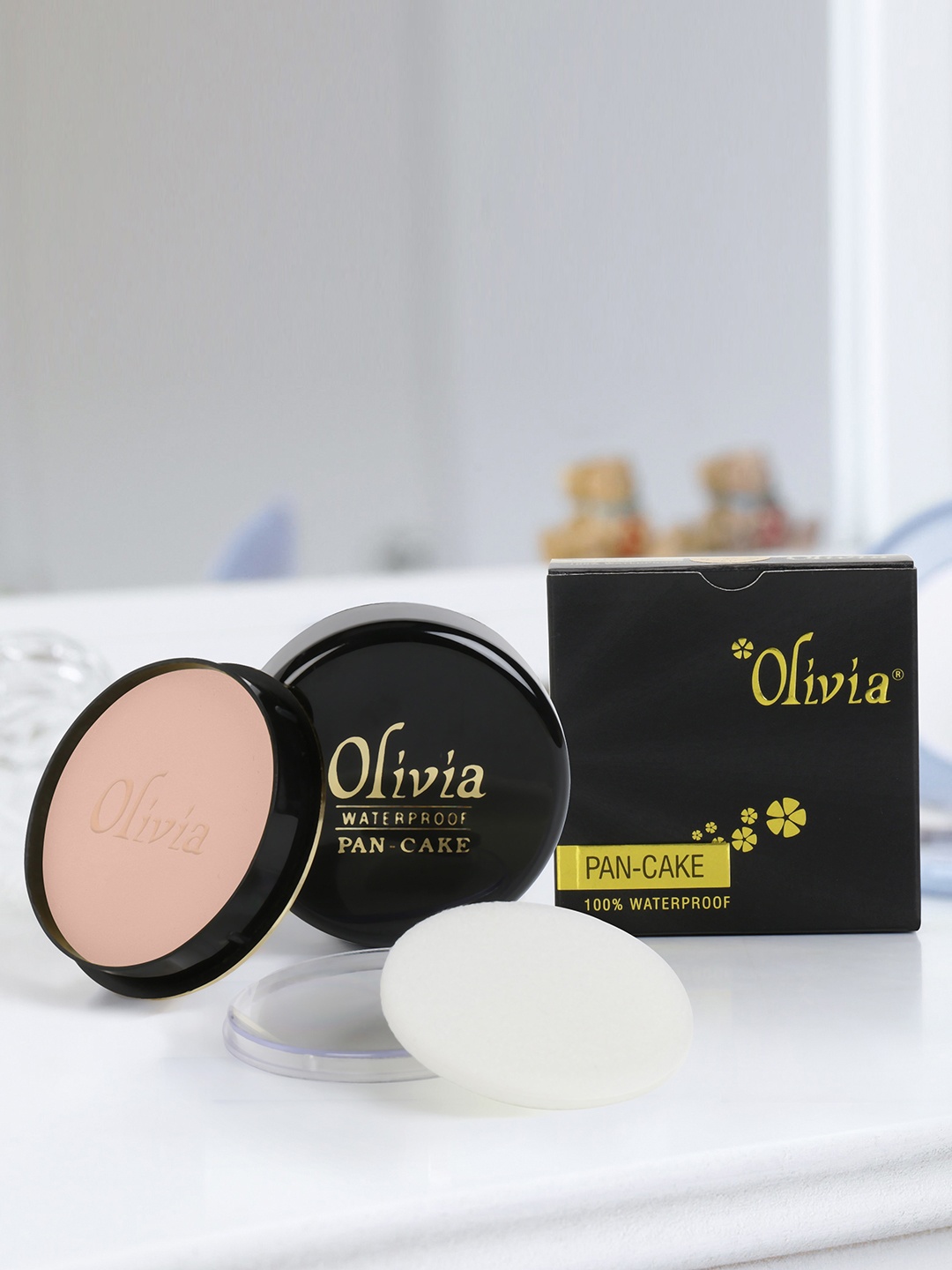 Olivia Pack of 2 100% Waterproof Pan Cake Fresh Peach Makeup Concealer 25g