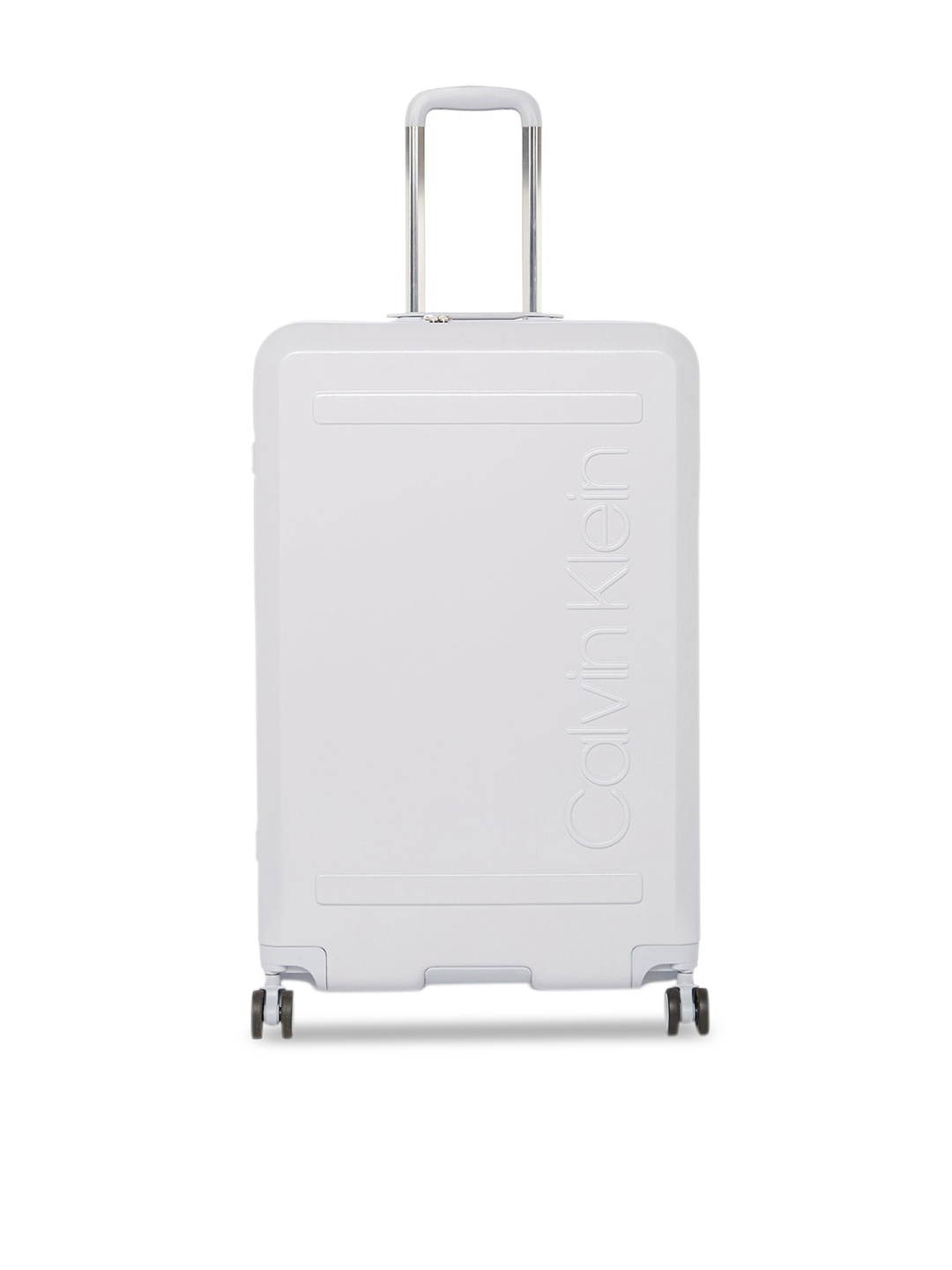 Calvin Klein White Solid Soho Corn Flower Hard-Sided Large Trolley Suitcase