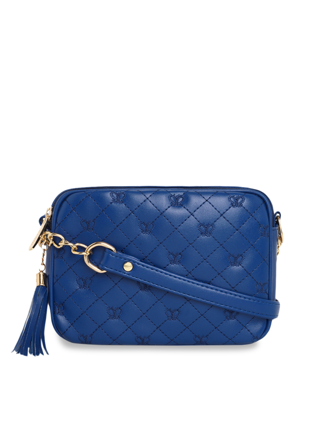 KLEIO Butterfly Quilted Box Sling Bag, Blue 
KLEIO Butterfly Quilted Box Sling Bag, Blue