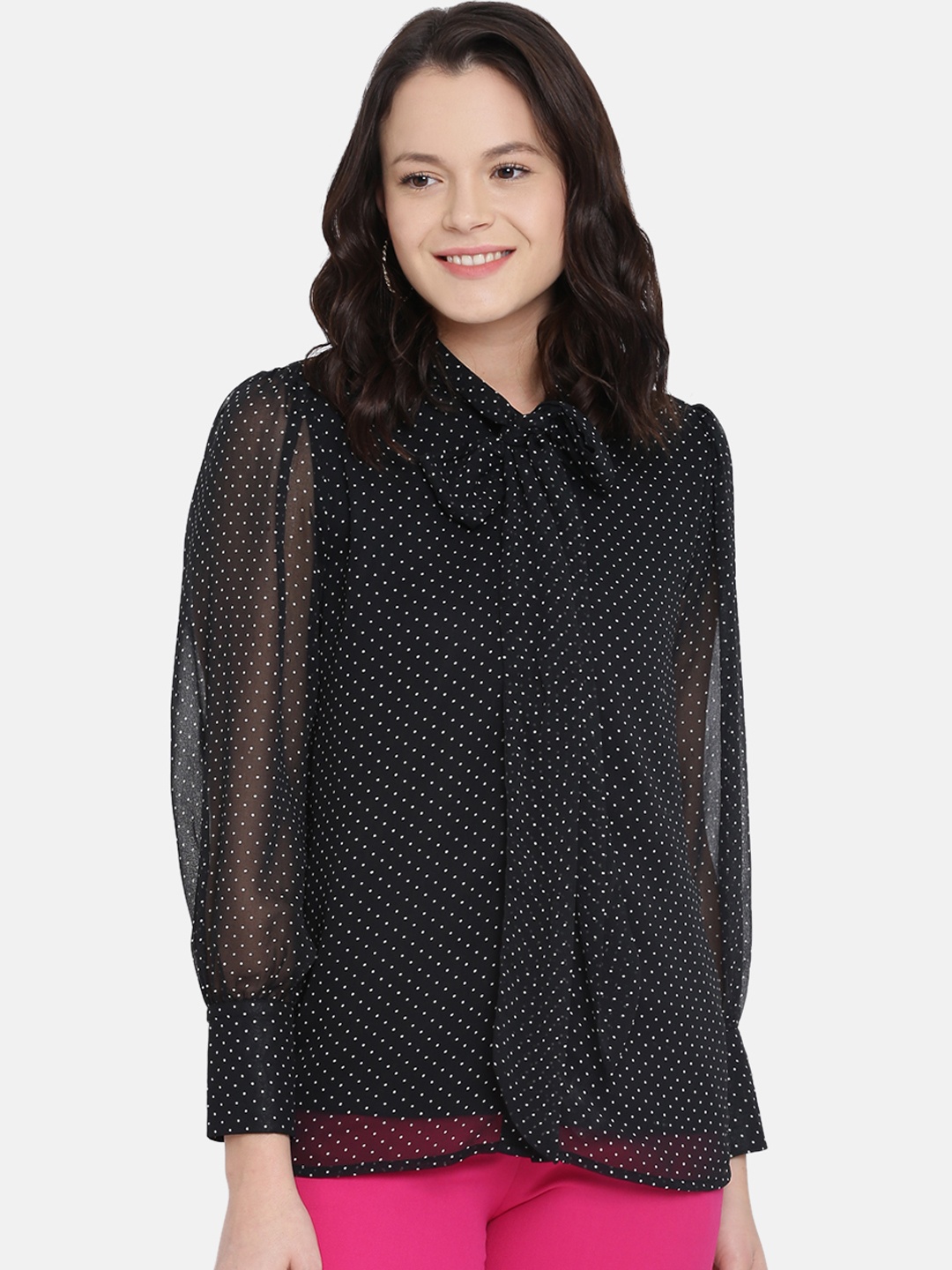 ISU Women Black Printed Top