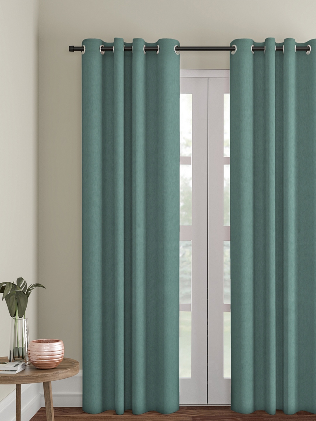 eyda Sea Green Single Room Darkening Long Door Curtain