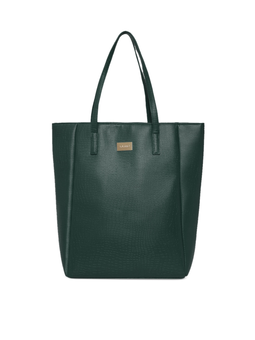 KLEIO Croco Pattern Structured Tote Bag, Green