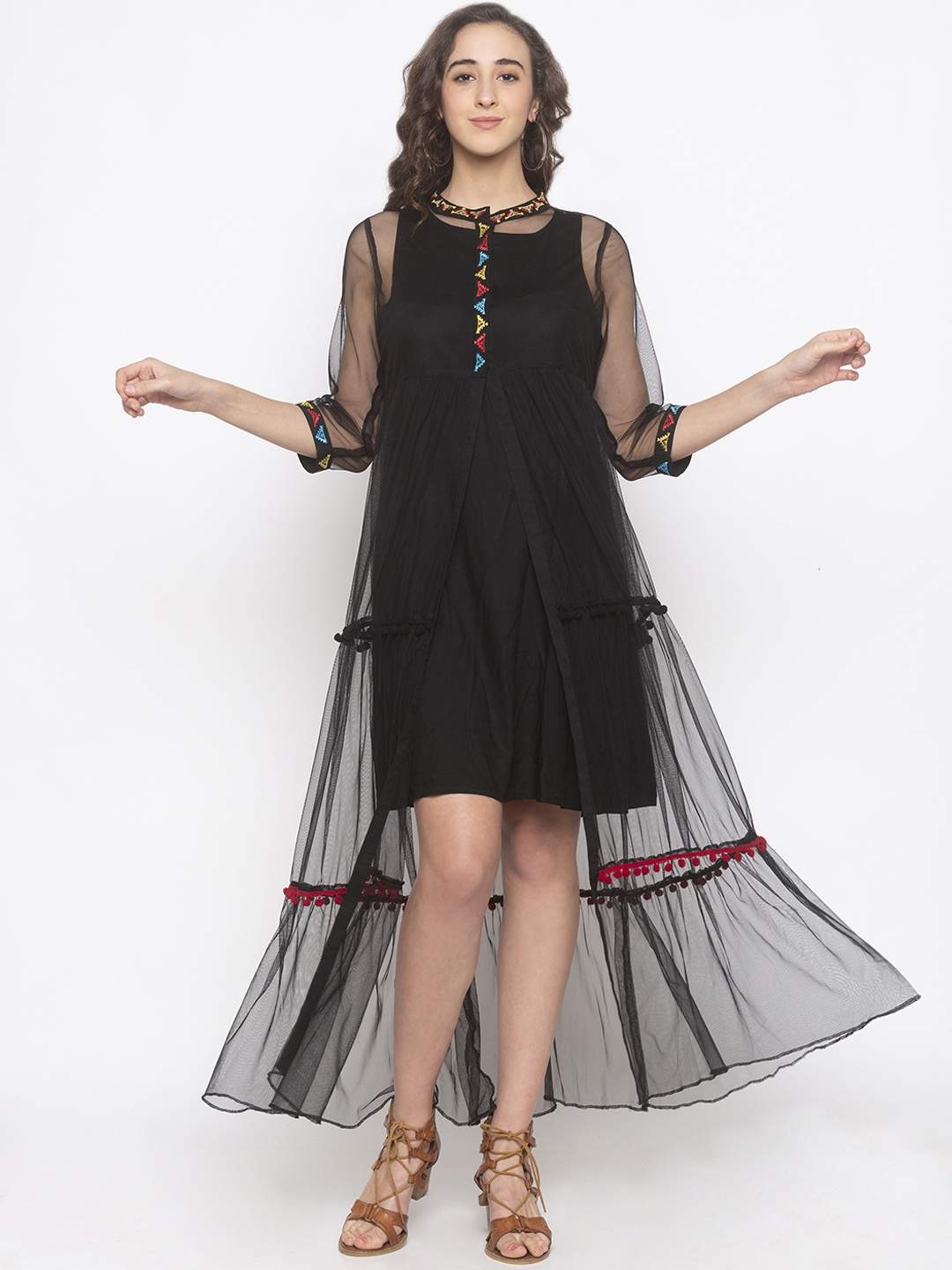 Globus Women Black Solid Maxi Dress