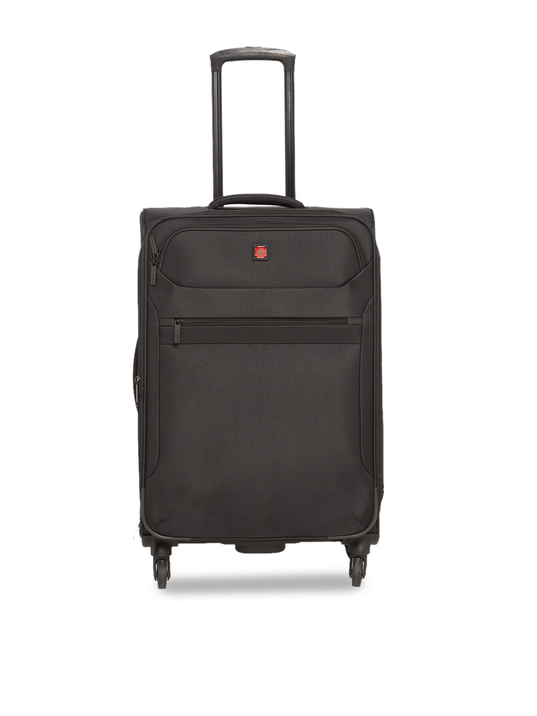 SWISS BRAND Black Solid Hamilton 360-Degree Rotation Soft-Sided Medium Trolley Suitcase
SWISS BRAND Black Solid Hamilton 360-Degree Rotation Soft-Sided Medium Trolley Suitcase