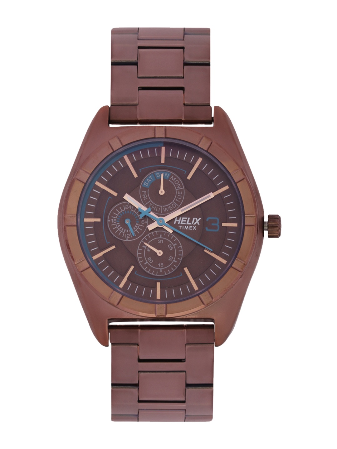 Helix Men Brown Analogue Watch TW029HG19