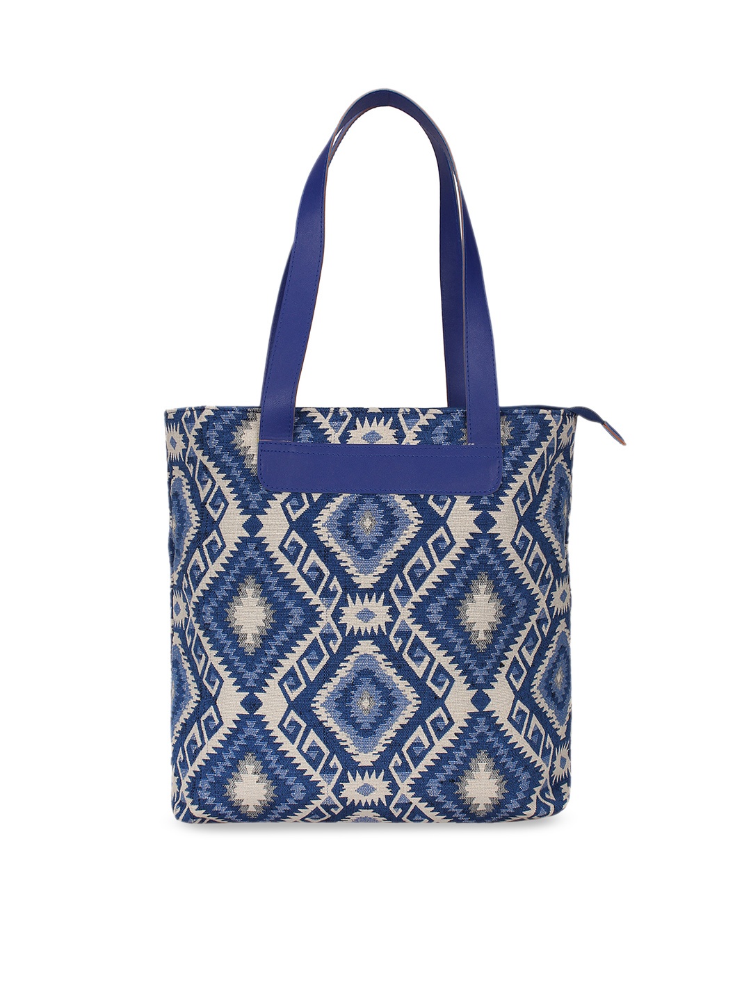 Anekaant Blue & White Self Design Shoulder Bag
