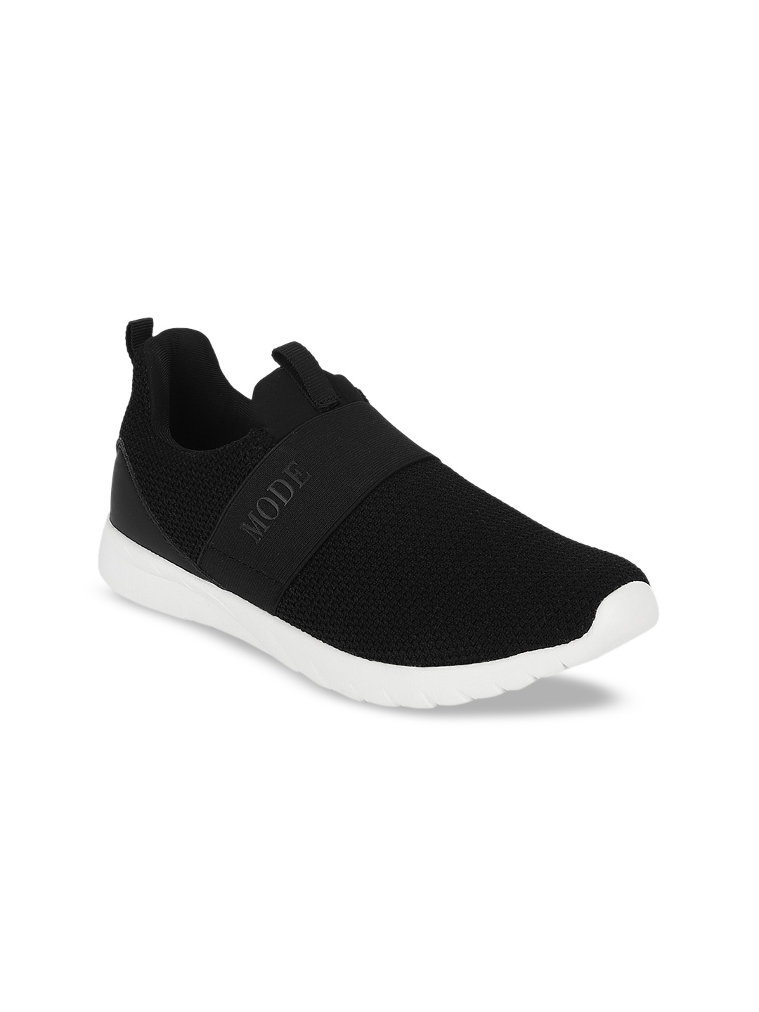 Mode by Red Tape Women Black Textile Walking Shoes