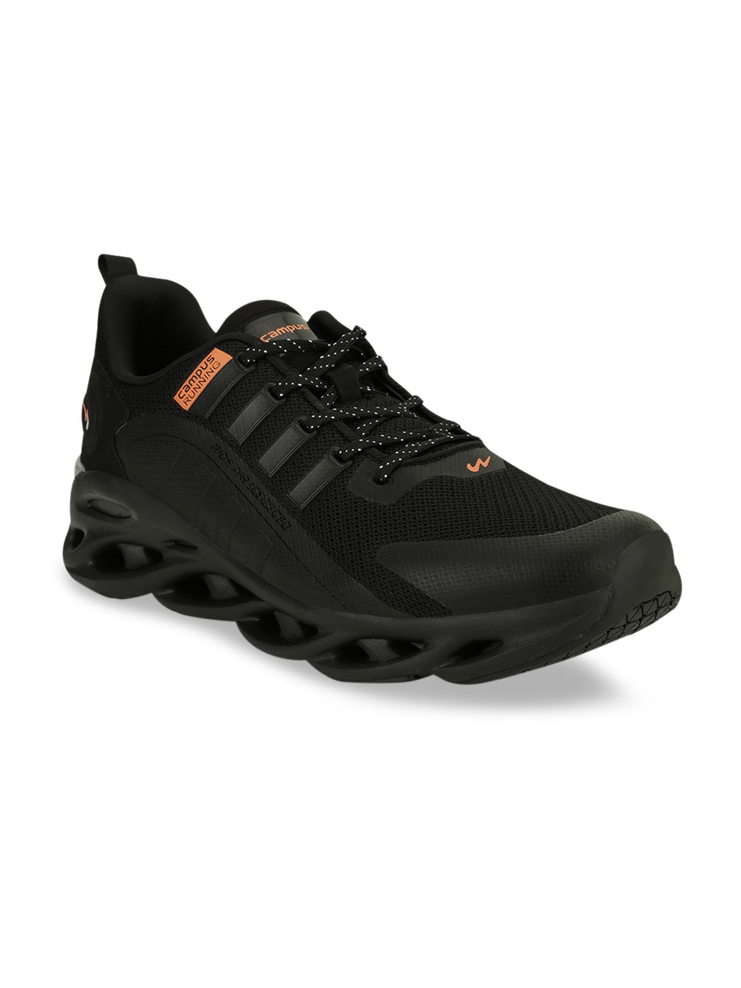 Campus Men Black Utopia Mesh Running Shoes