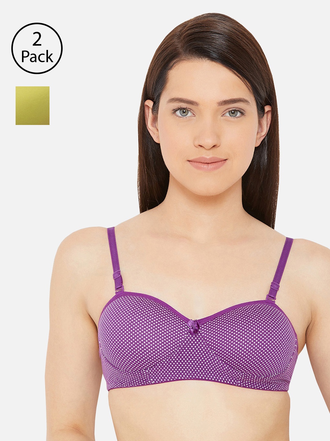 Lady Lyka Pack of 2 Printed Non-Wired Lightly Padded T-shirt Bra BREEZE-GRN-COSTA-002-PPL, Fluorescent green
Lady Lyka Pack of 2 Printed Non-Wired Lightly Padded T-shirt Bra BREEZE-GRN-COSTA-002-PPL, Fluorescent green