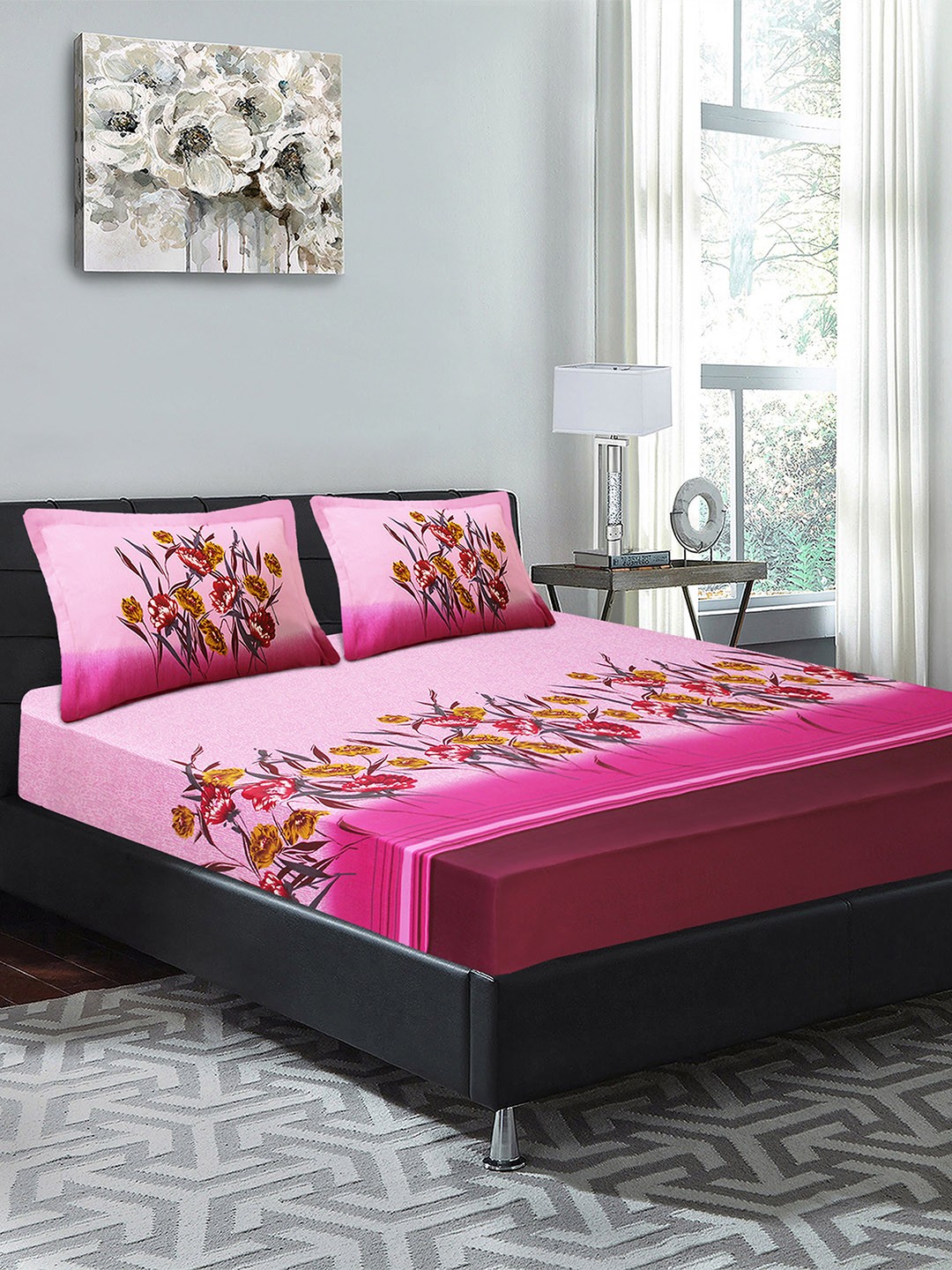 Good Homes by Home Candy Pink Floral 210 TC Cotton 1 King Bedsheet with 2 Pillow Covers
Good Homes by Home Candy Pink Floral 210 TC Cotton 1 King Bedsheet with 2 Pillow Covers