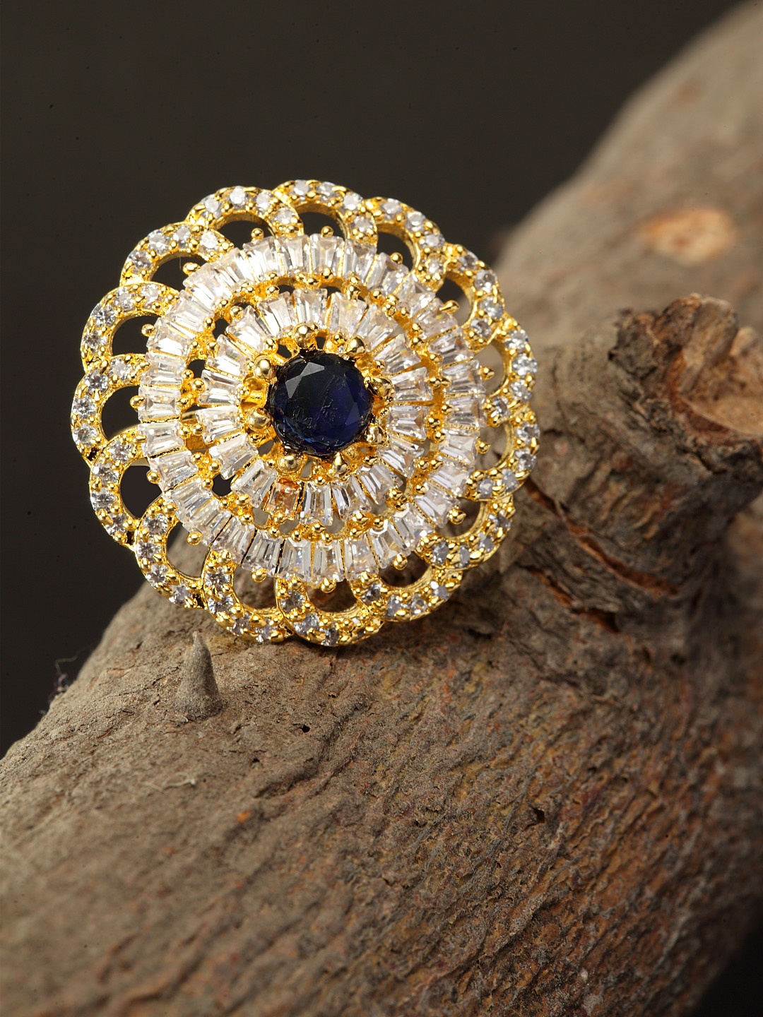 Bhana Fashion Women Gold-Plated American Diamond Stone Studded Handcrafted Circular Ring
Bhana Fashion Women Gold-Plated American Diamond Stone Studded Handcrafted Circular Ring