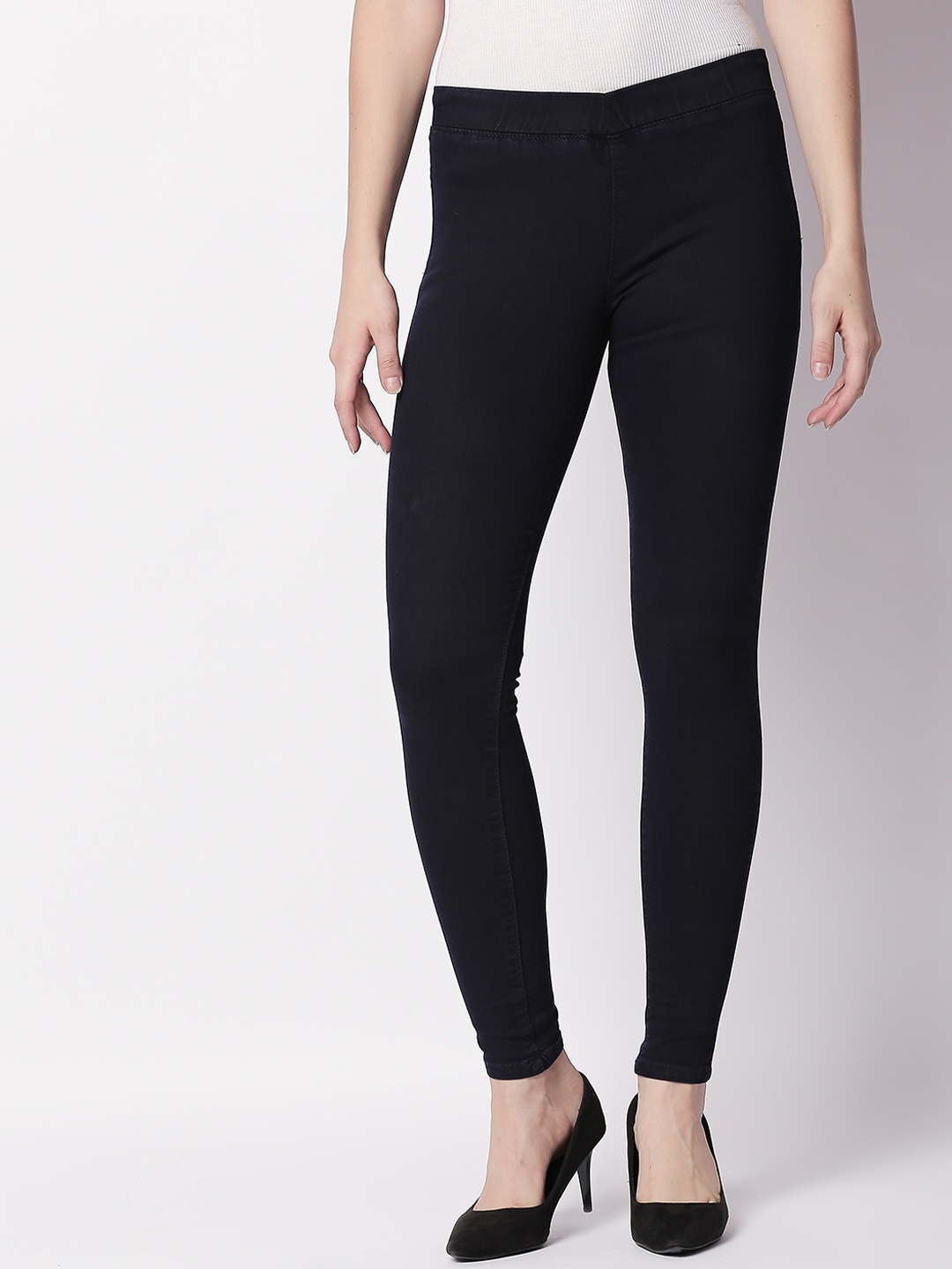 High Star Women Blue Solid Slim Fit Stretchable Jeggings