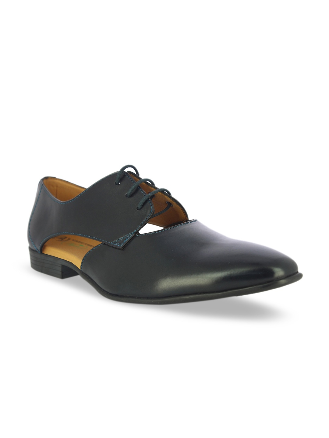 Alberto Torresi Men Blue Solid Leather Formal Derbys