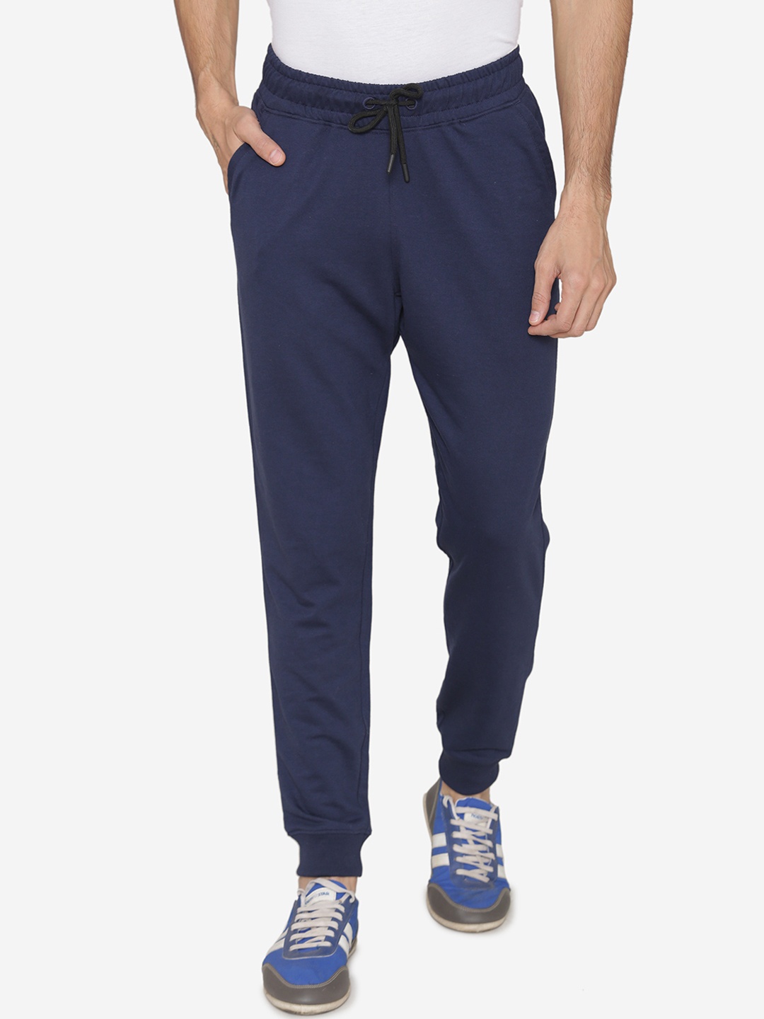 ManQ CASUAL Men Navy Blue Solid Joggers