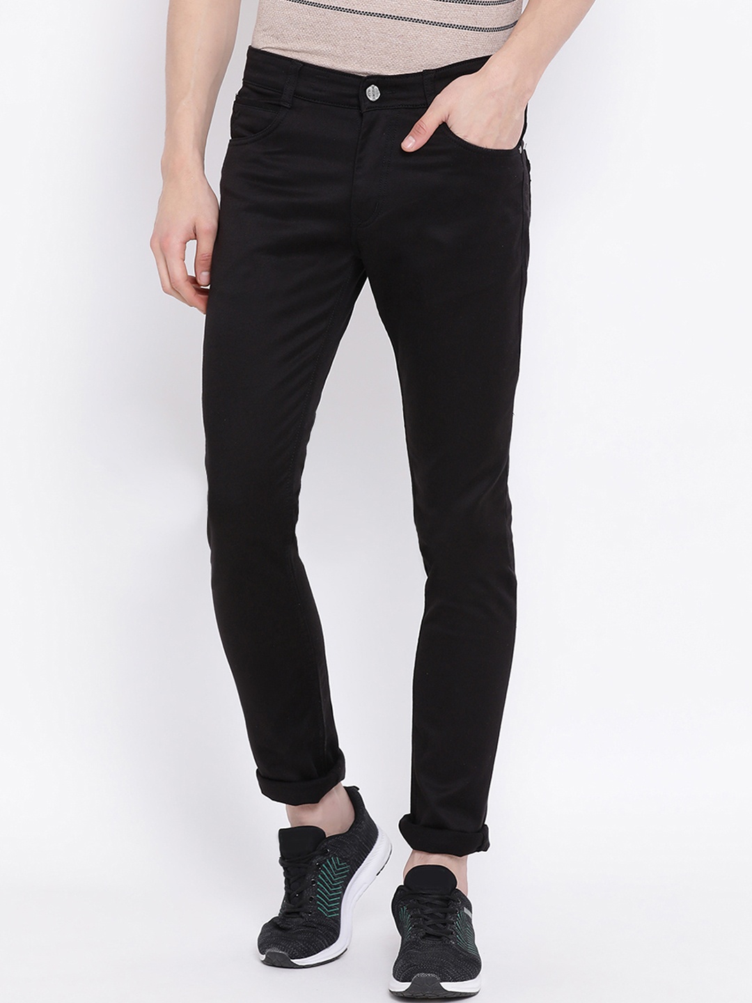 Crimsoune Club Men Black Slim Fit Mid-Rise Clean Look Jeans