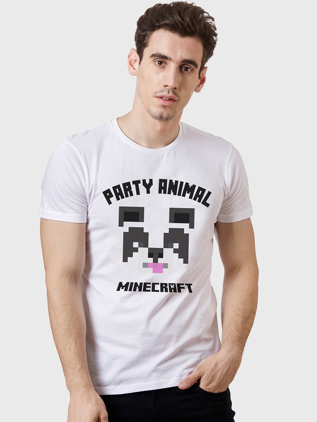 Free Authority Minecraft Featured White Tshirt for Men